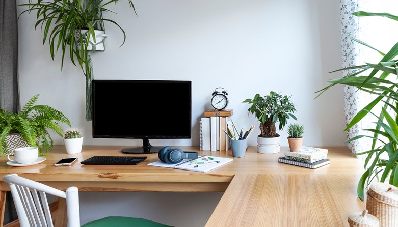 How to Design a Home Office at Home: A Complete Guide to Comfort, Productivity & Style Desk With Plants