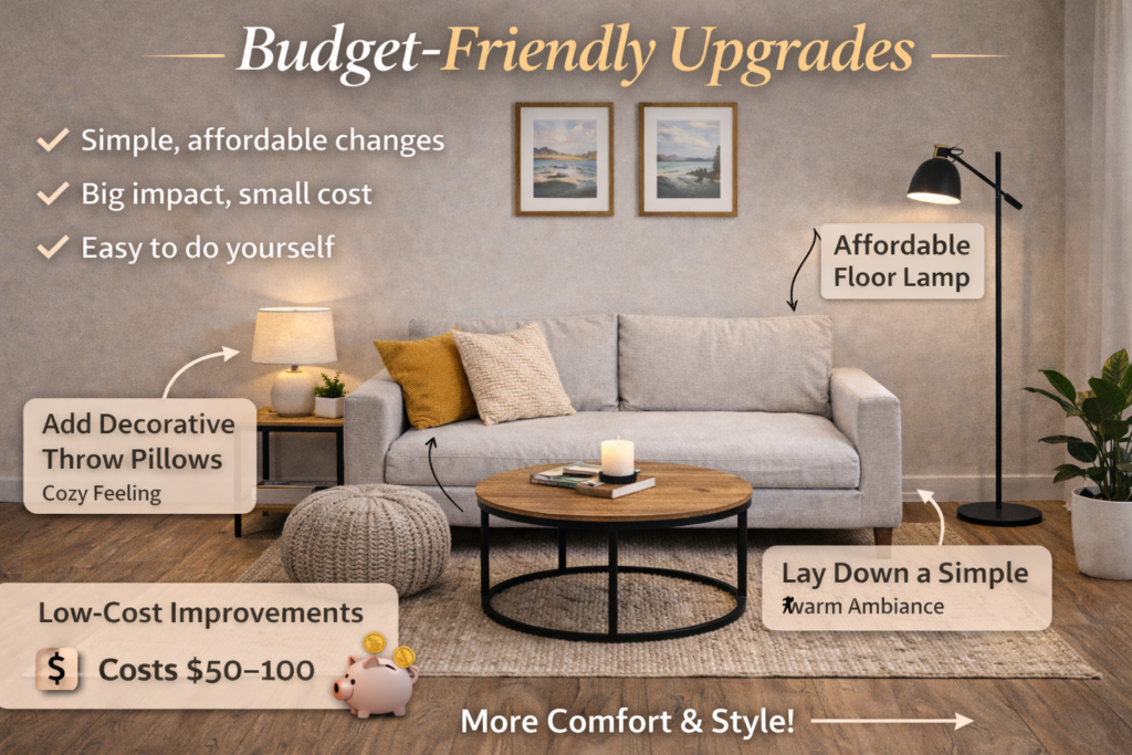 Small Apartment Living Room Layout Ideas (2026) budget friendly upgrades