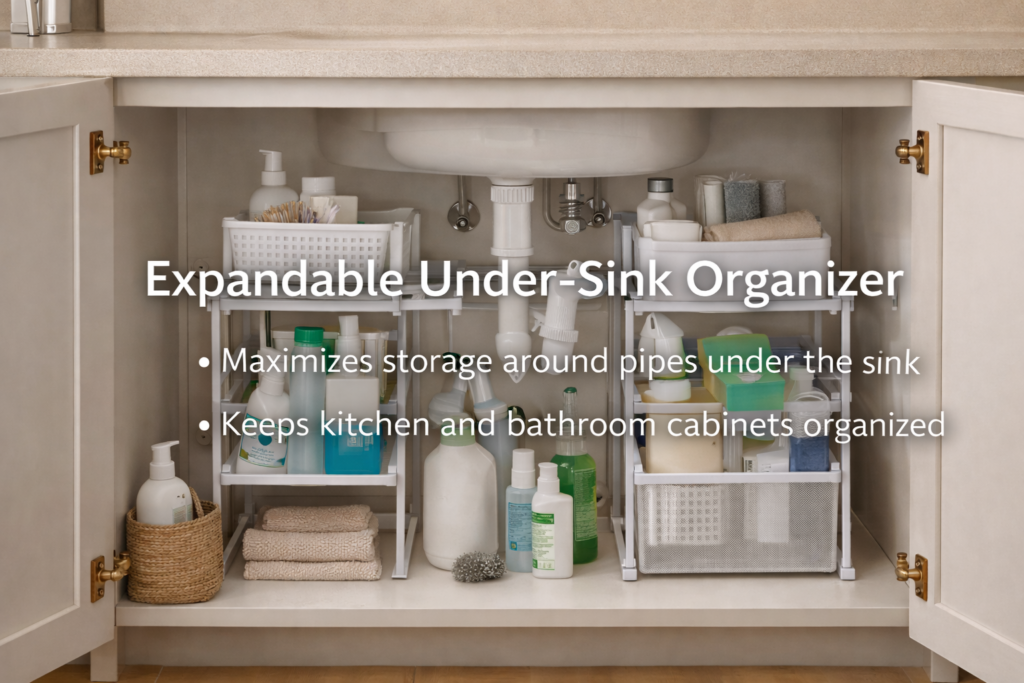 5 Best Amazon Home Organization Products That Save Space expandable under sink organizers