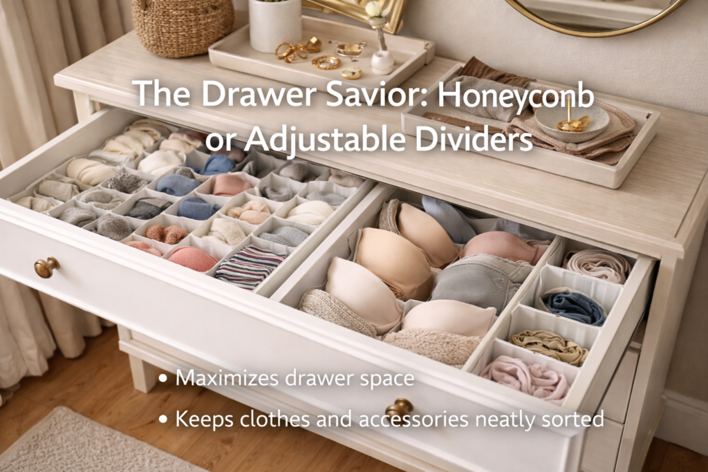 5 Best Amazon Home Organization Products That Save Space honeycomb or adjustable dividers