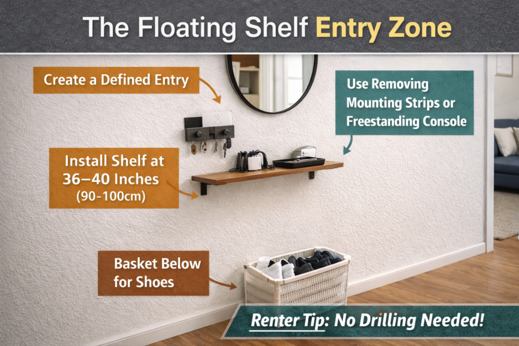 the floating shelf entry zone