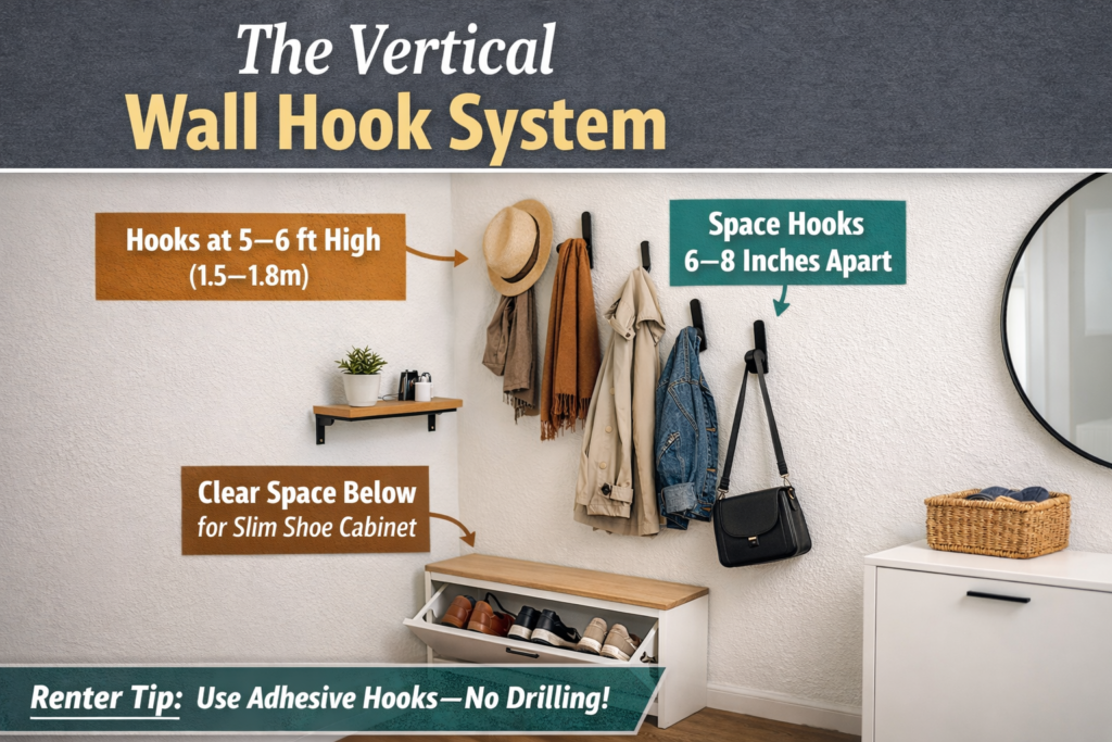 the vertical wall hook system