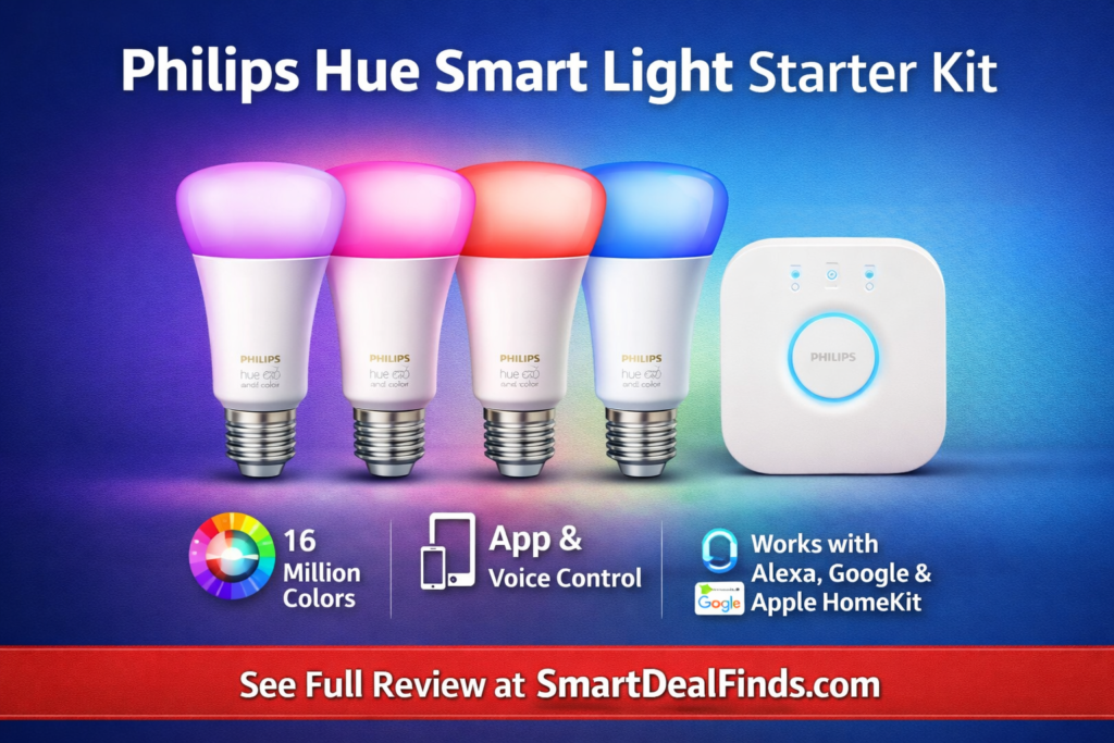 philips hue white and color ambiance a19 smart bulb starter kit