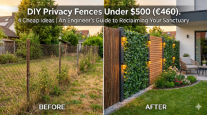 Before and after transformation cheap DIY privacy fence ideas with reed and ivy under 500 dollars engineer guide for 2026.