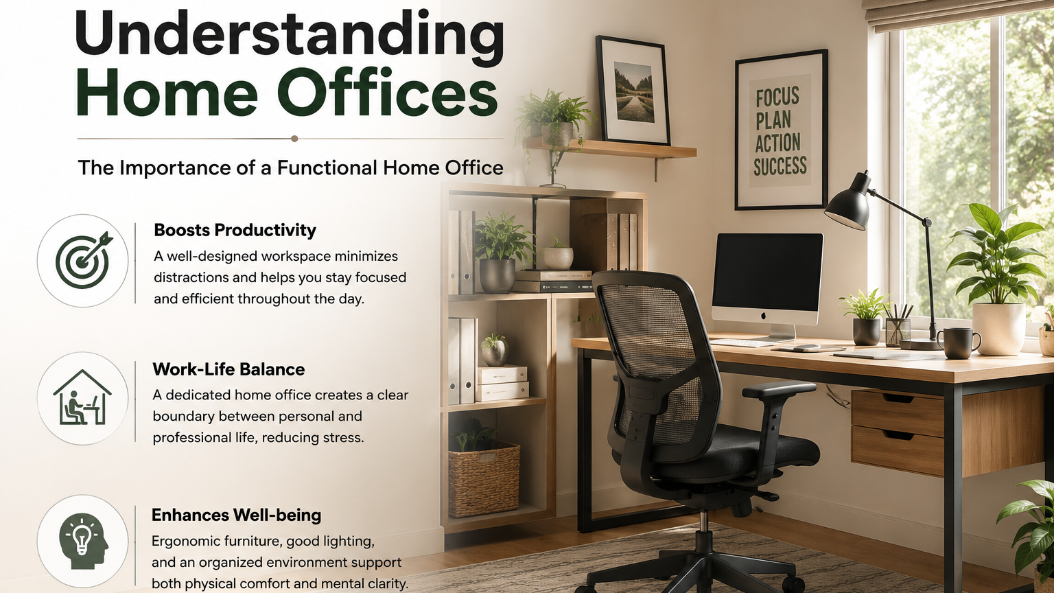 How to design a home office with an adjustable desk and ergonomic chair