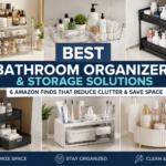 Best bathroom organizers and storage solutions including under sink organizers, countertop storage, makeup organizers, and bathroom accessories for small bathrooms in 2026.