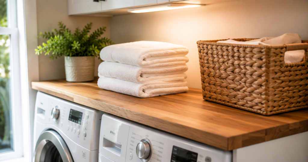 laundry room designs with folding counter